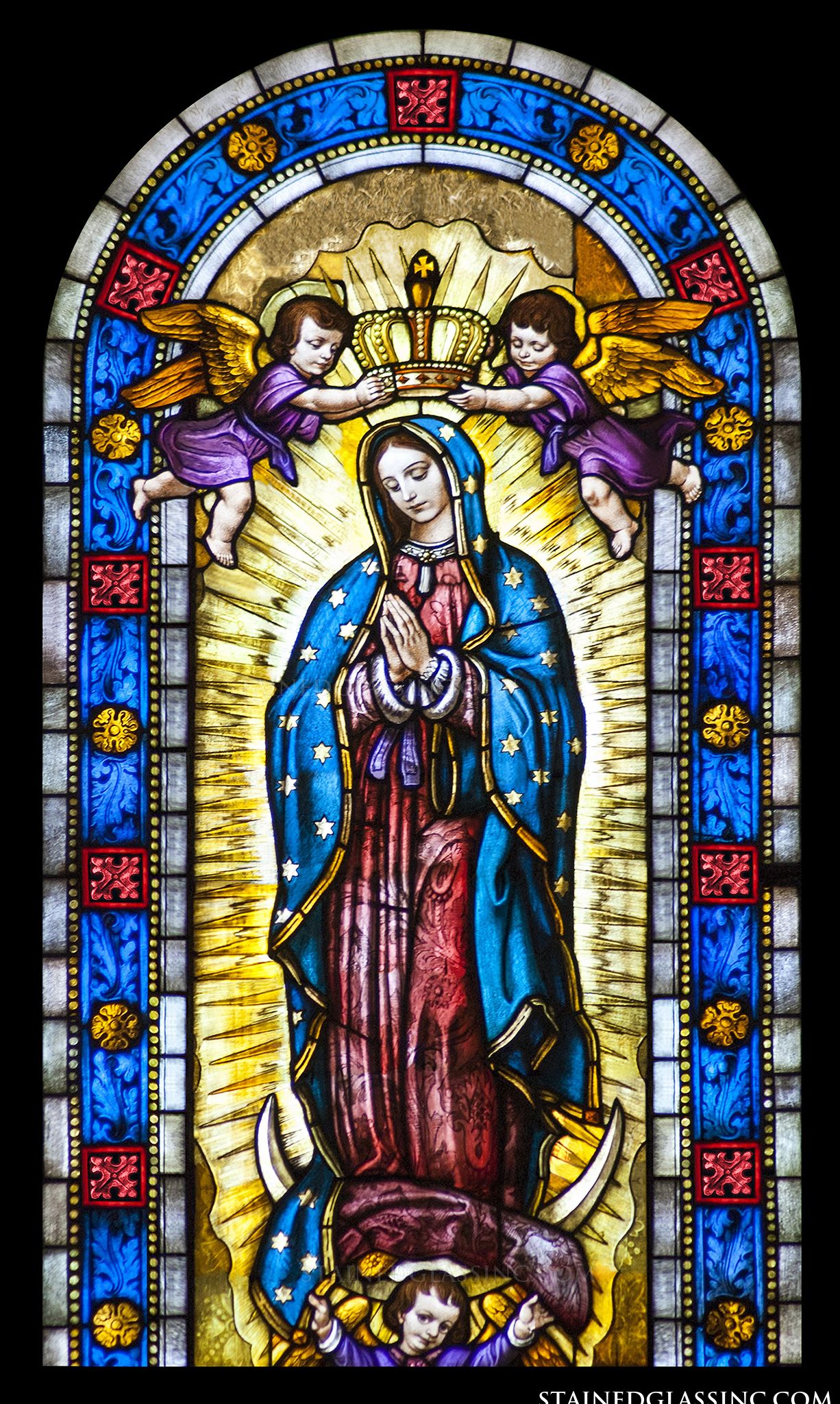 Our Lady Of Guadalupe Glass Suncatcher 8 X 14 | lupon.gov.ph