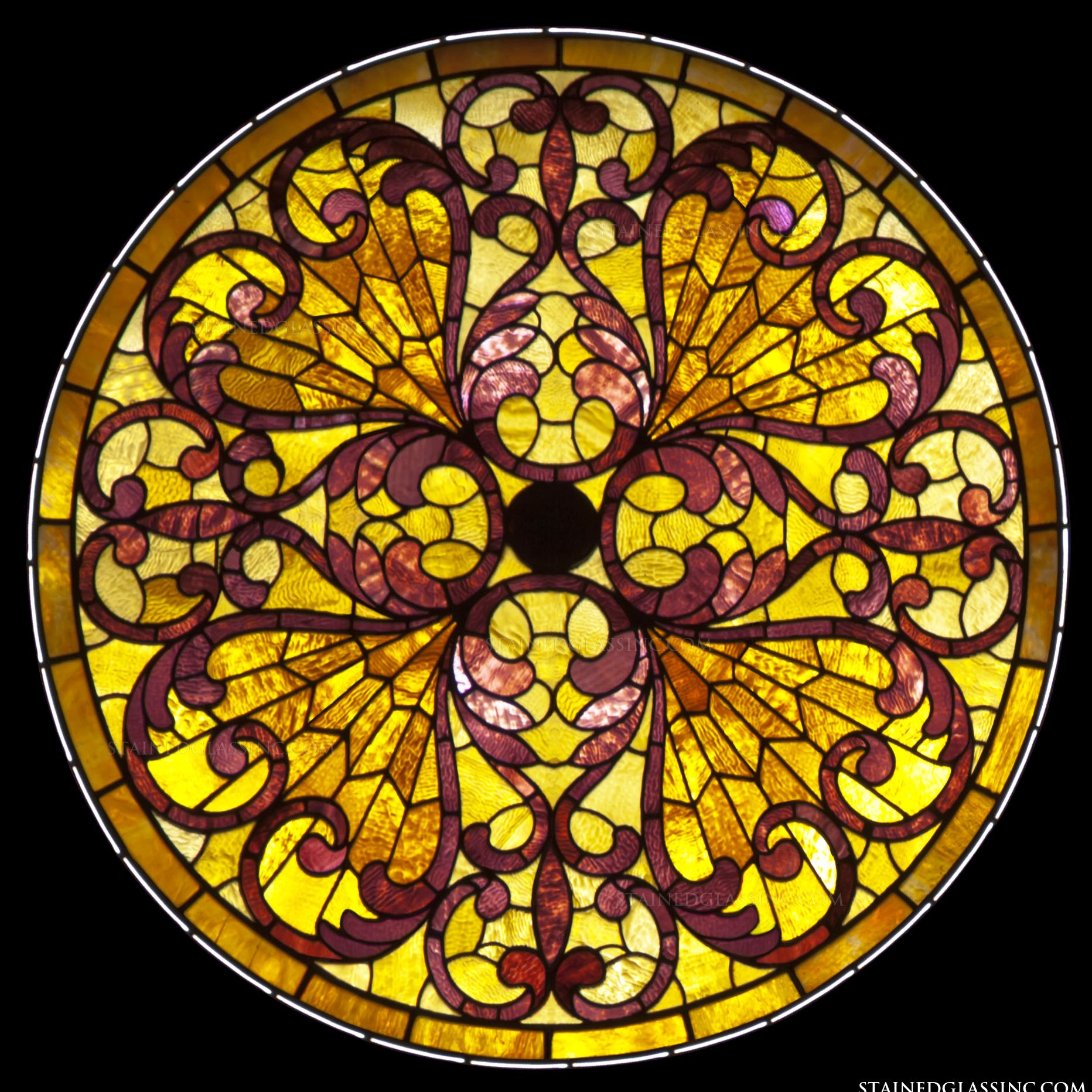 Mustard Yellow Wings Butterfly Stained Glass