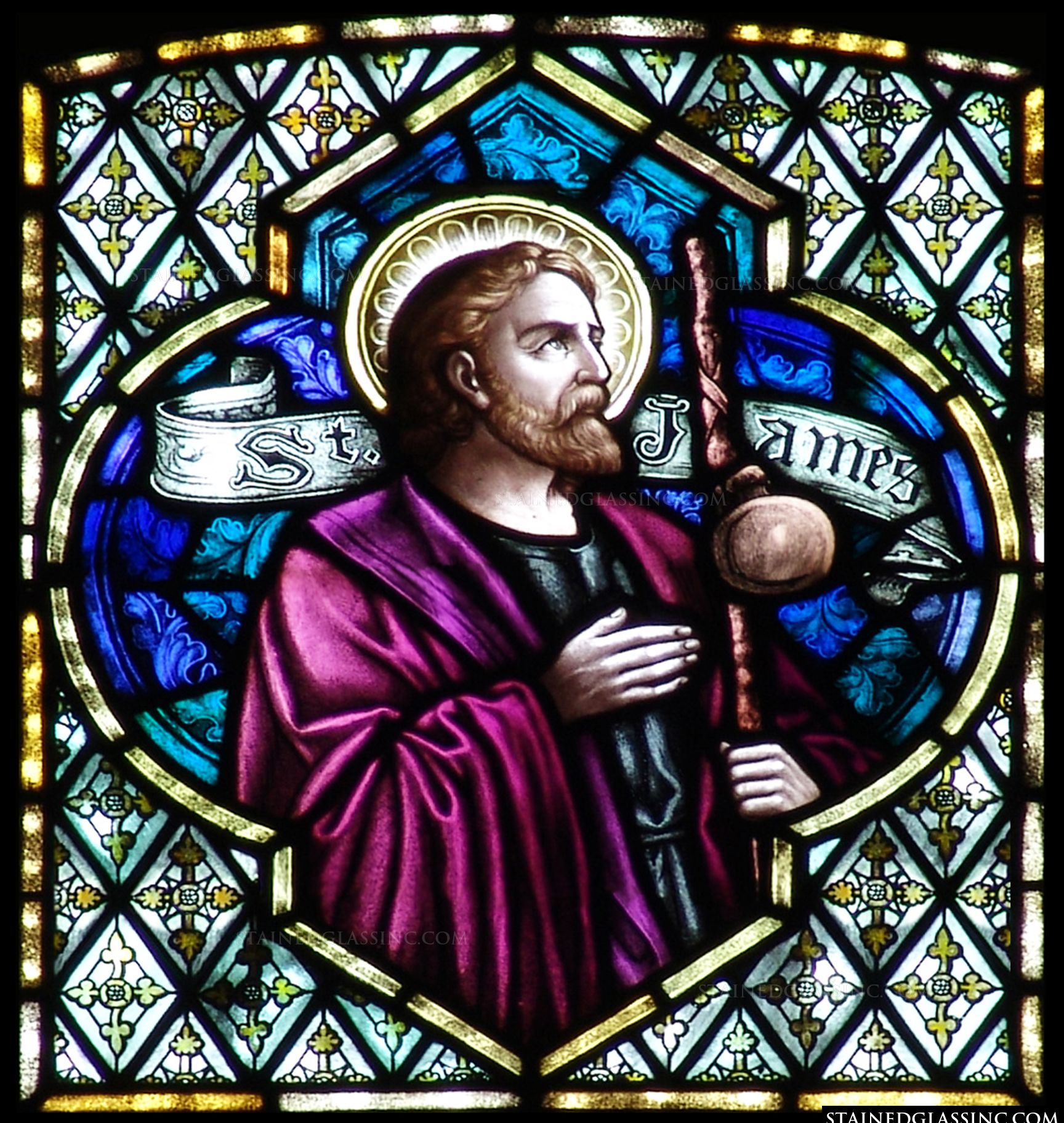 St. James" Religious Stained Glass Window