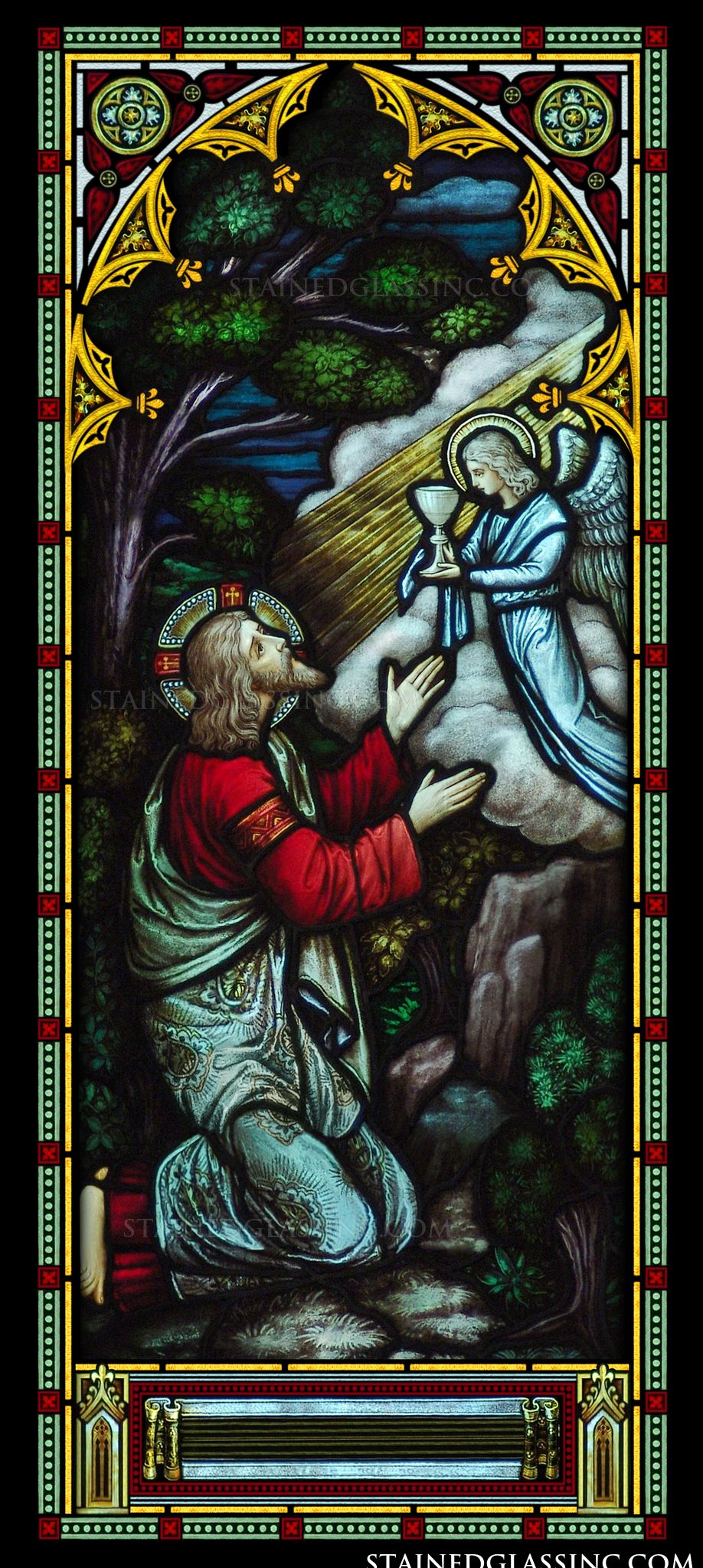  Agony Of Christ Religious Stained Glass Window