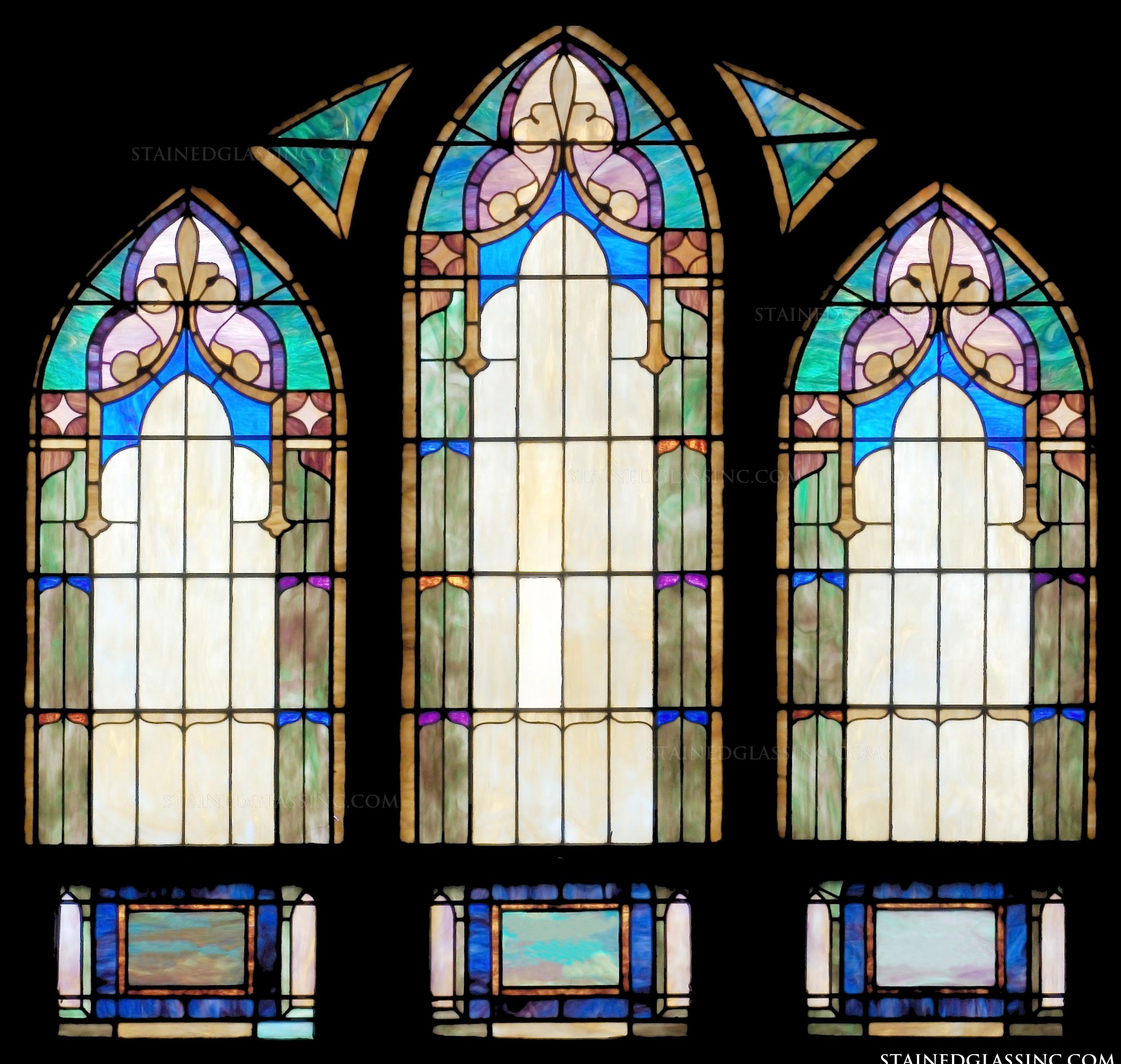 "Arched Set" Stained Glass Window