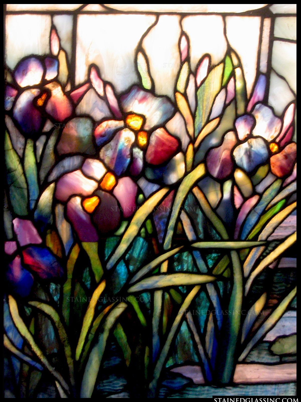 Iris stained glass painting, window cling, painting stained glass ...