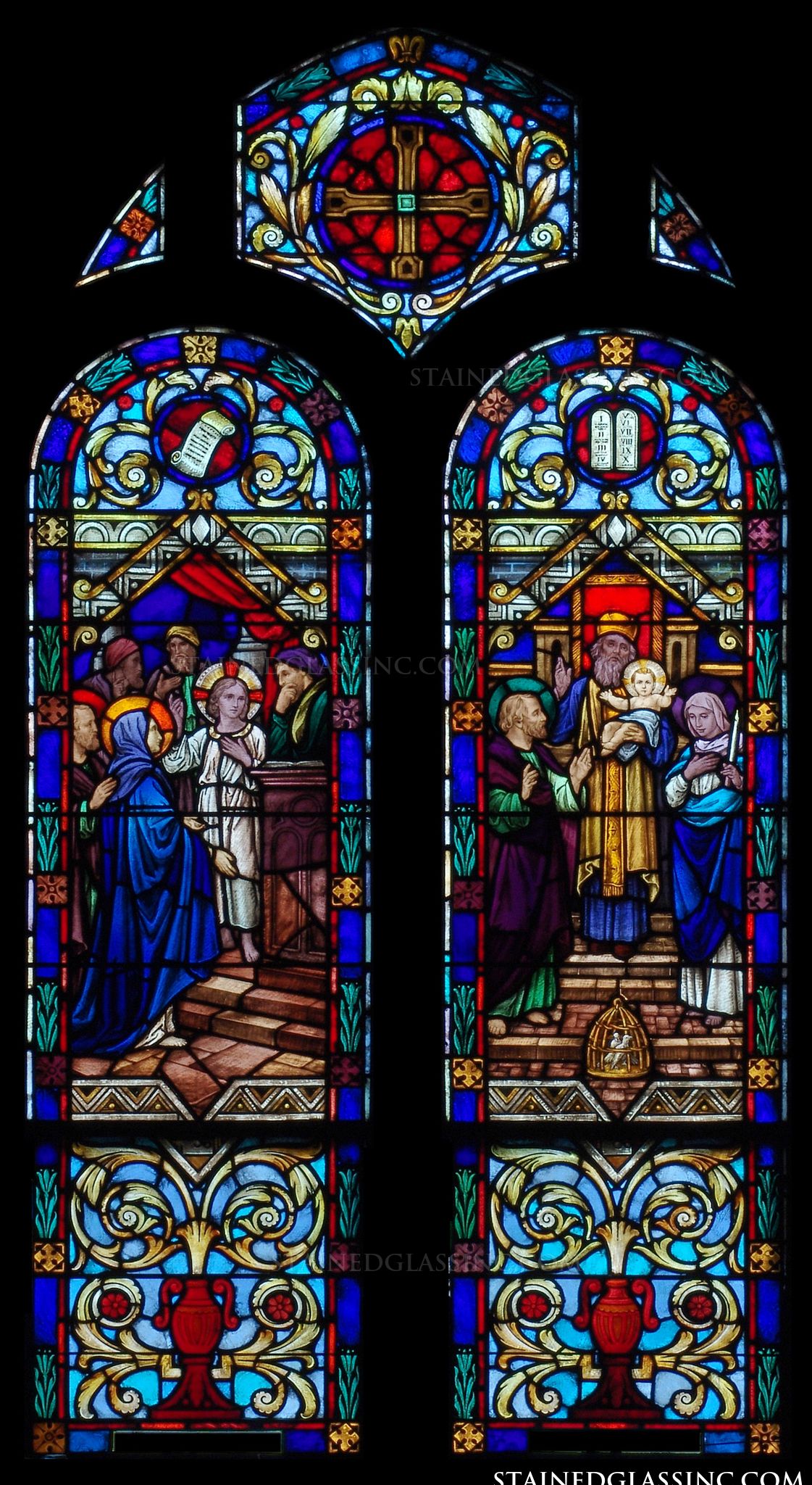 Temple Events Religious Stained Glass Window Temple Events Religious Stained Glass Window