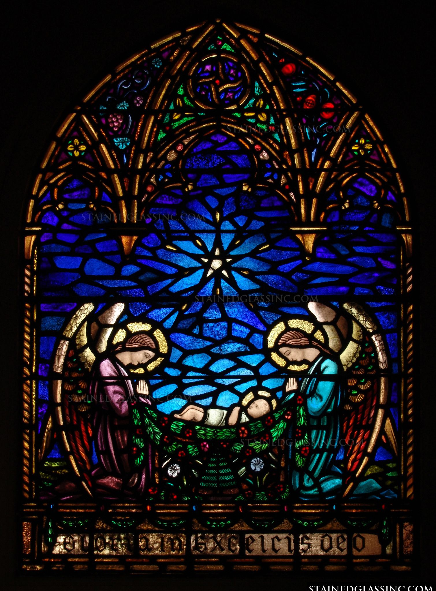 stained glass windows in cathedrals angels