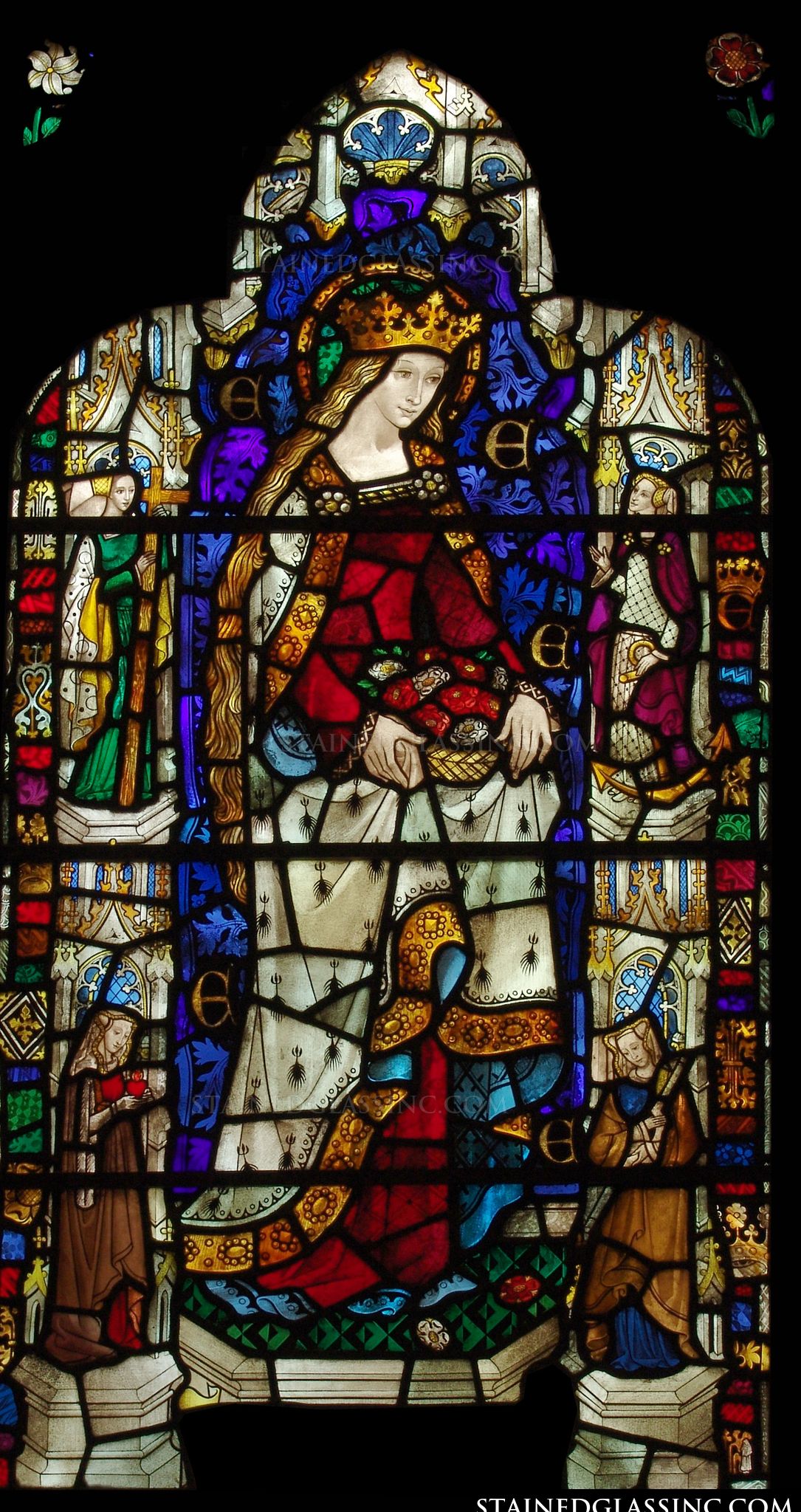 hail-holy-queen-religious-stained-glass-window