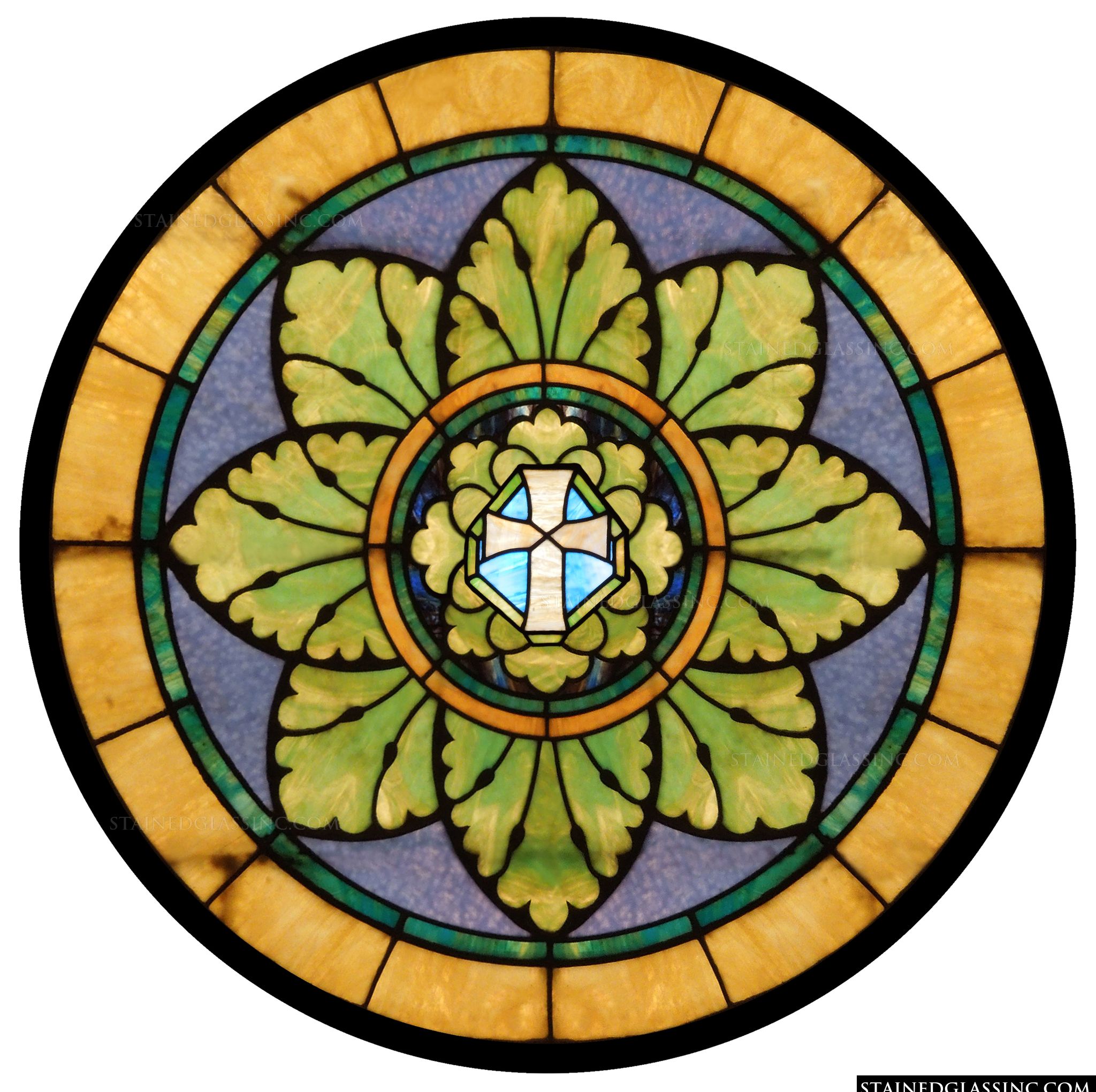  Stained Glass Cross Of Christ Religious Stained Glass Window