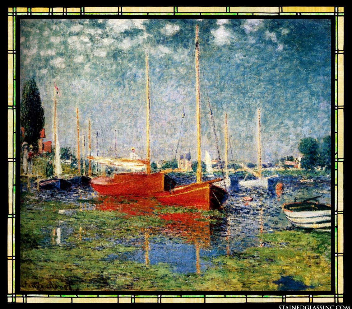 The Red Boats Argenteuil by Oscar-Claude Monet