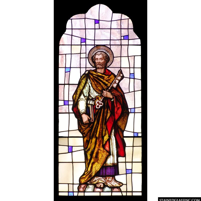 Saint Peter in stained glass. 