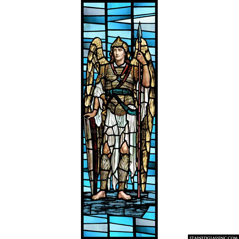 Archangel in Divine Armor with Spear and Shield