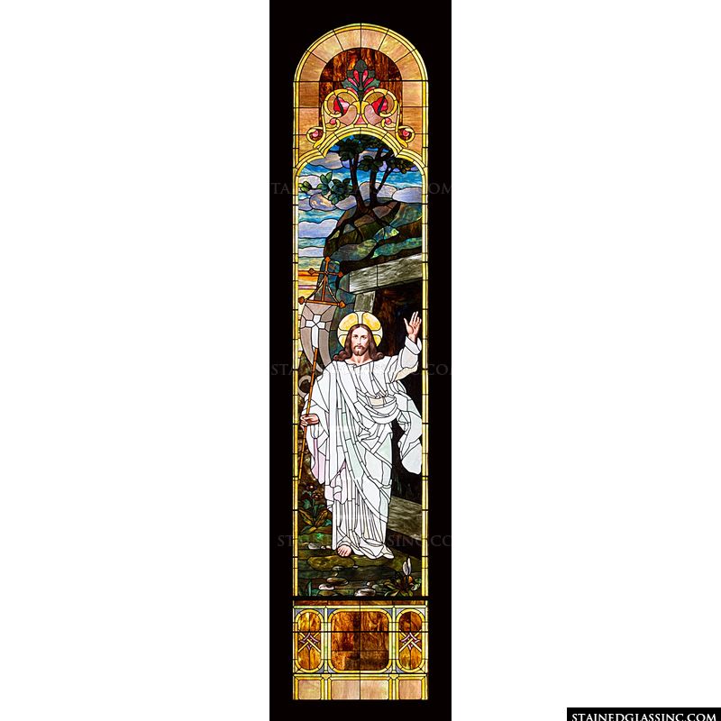 Risen Christ Narrow Arched Window