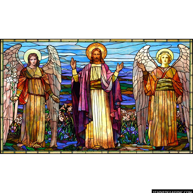 Two Angels With Jesus