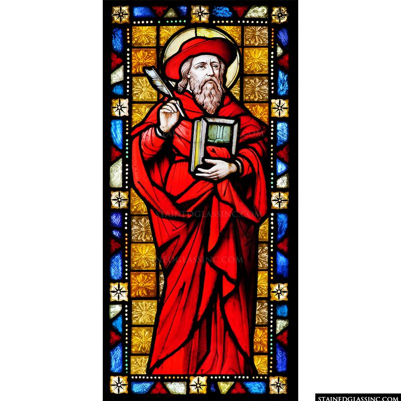 "St. Jerome Hieronymus" Religious Stained Glass Window