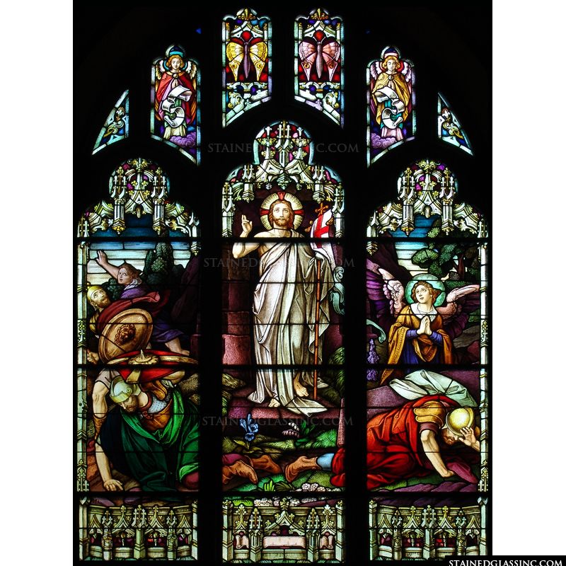 A stained glass depiction of Christ