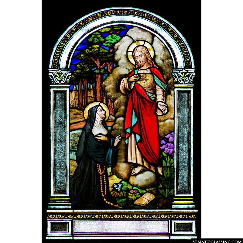 Jesus Christ Sacred Heart and St Margaret Mary Alacoque