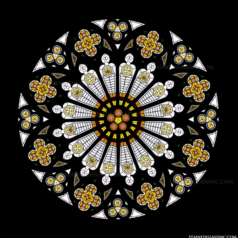 White Floral Rose Window