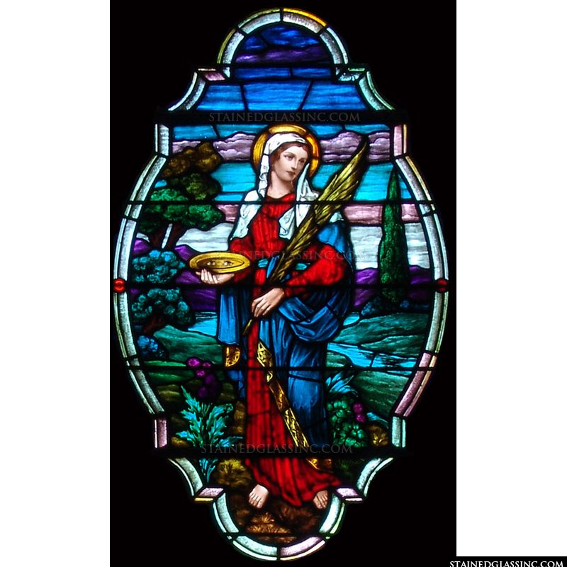 St. Lucy in stained glass. 