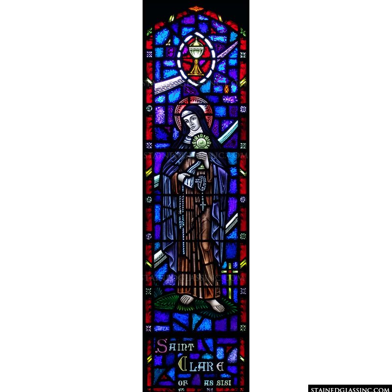 Saint Clare in stained glass. 