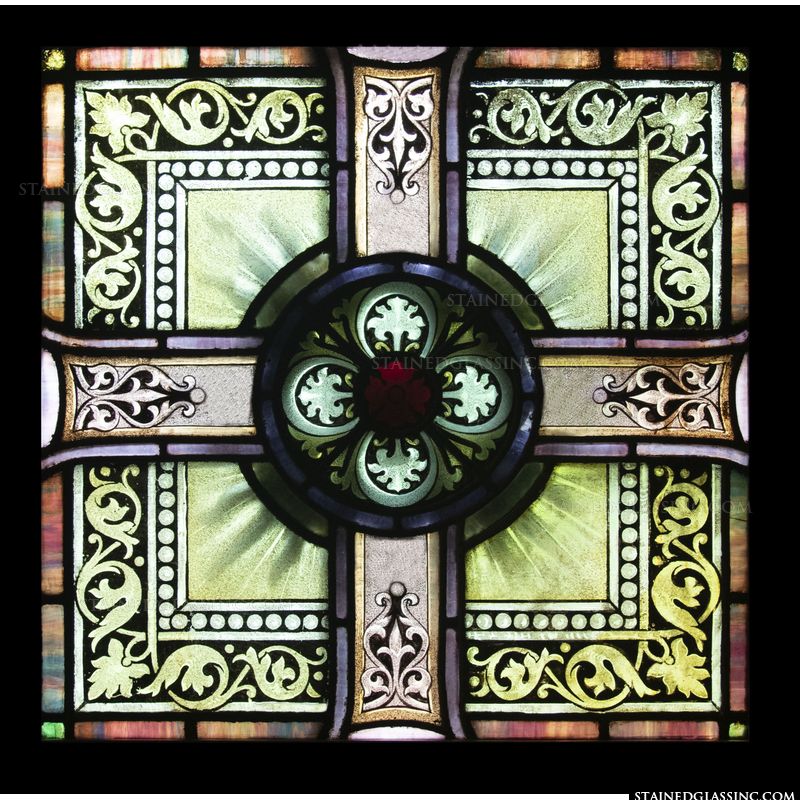 Square Cross Stained Glass Skylight