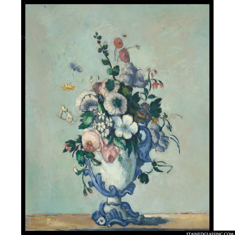 Flowers in a Rococo Vase by Paul Cezanne c.a.1876