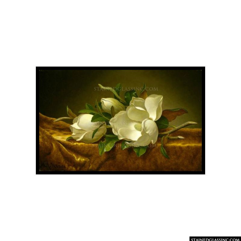 Magnolias on Gold Velvet Cloth