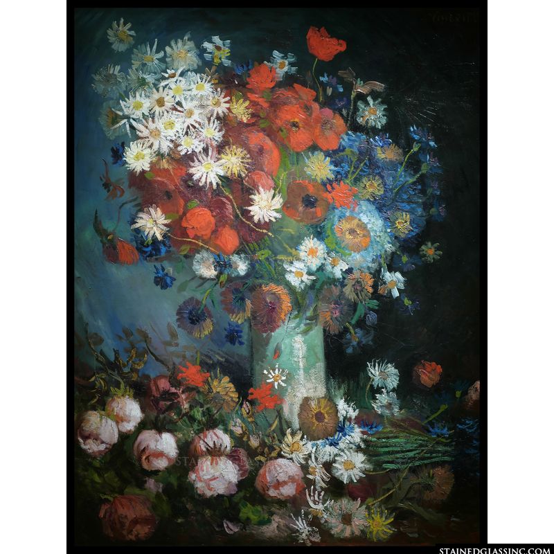 Vase with Meadow Flowers and Roses