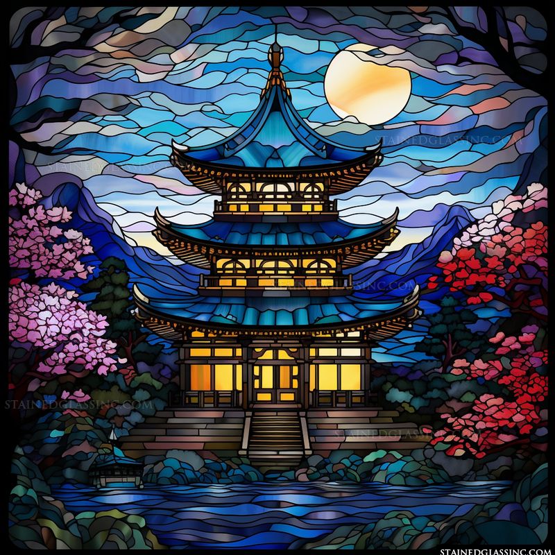 Moonlit Pagoda Serenity