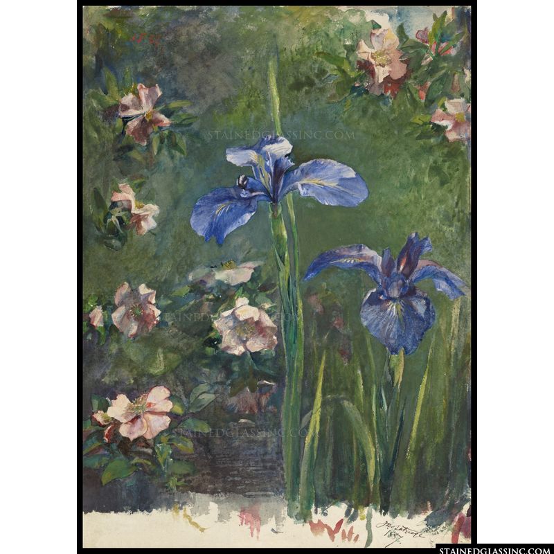 Wild Roses and Irises by John La Farge 1887