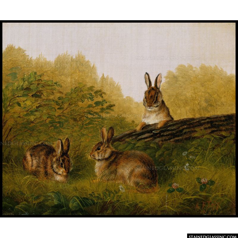 Rabbits on a Log by Arthur Fitzwilliam Tait 1897