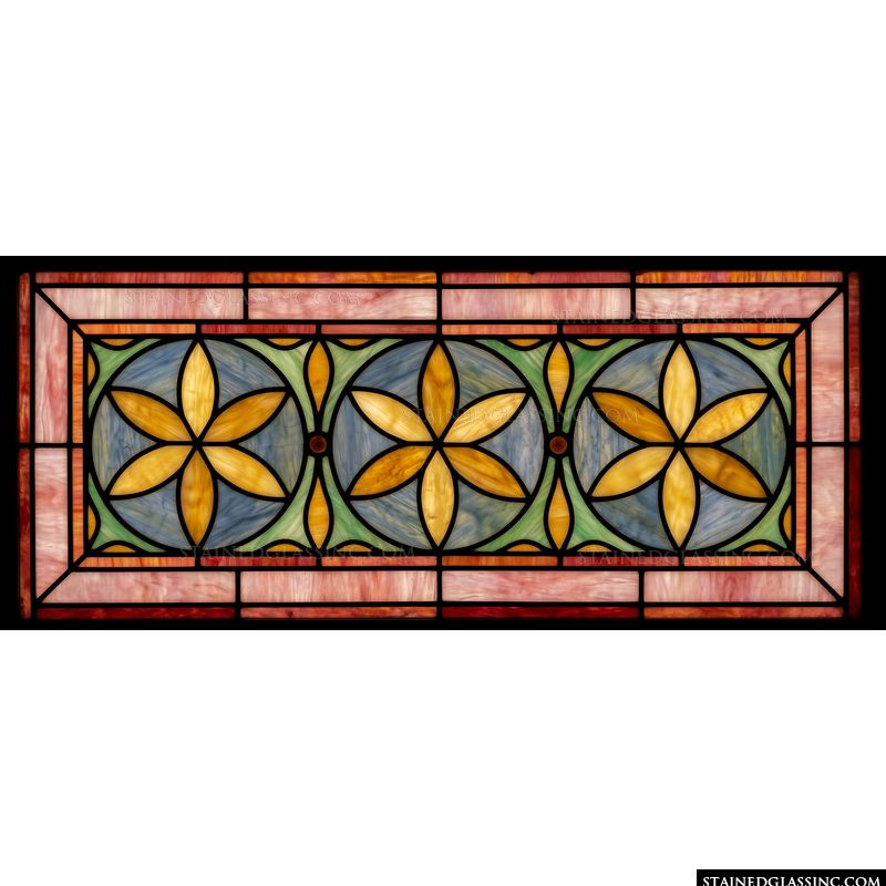 Tiffany Daisy Medallion Transom