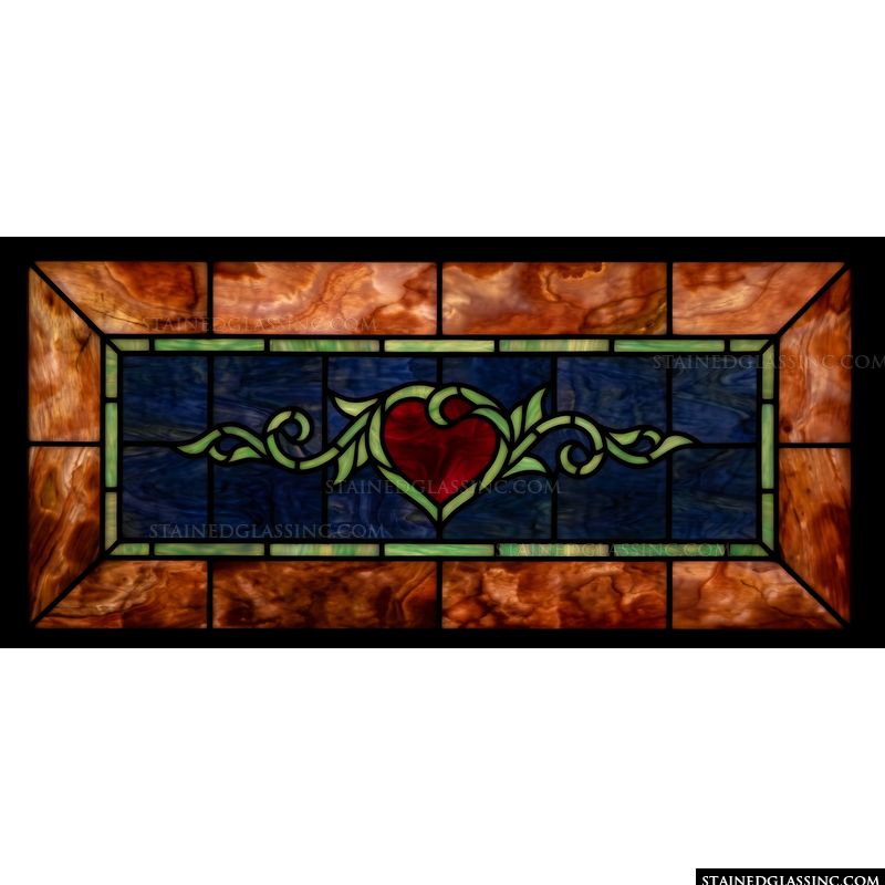 Heart and Vine Cobalt Transom