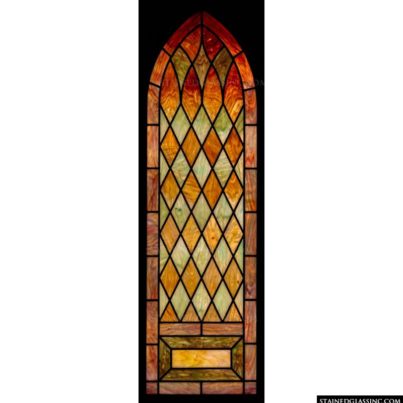 Harlequin Gothic Arch in Crimson and Sage