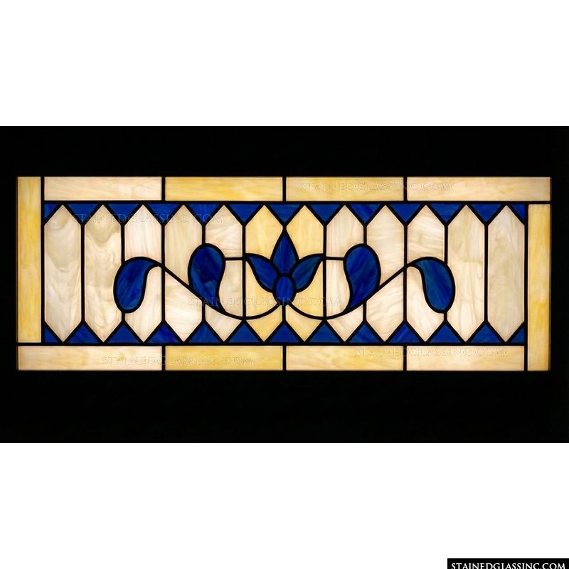 Mission Style Blue Tulip Transom