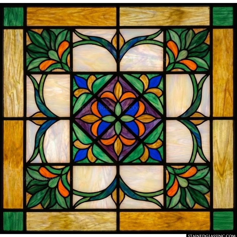 Geometric Floral Medallion in Jewel Tones