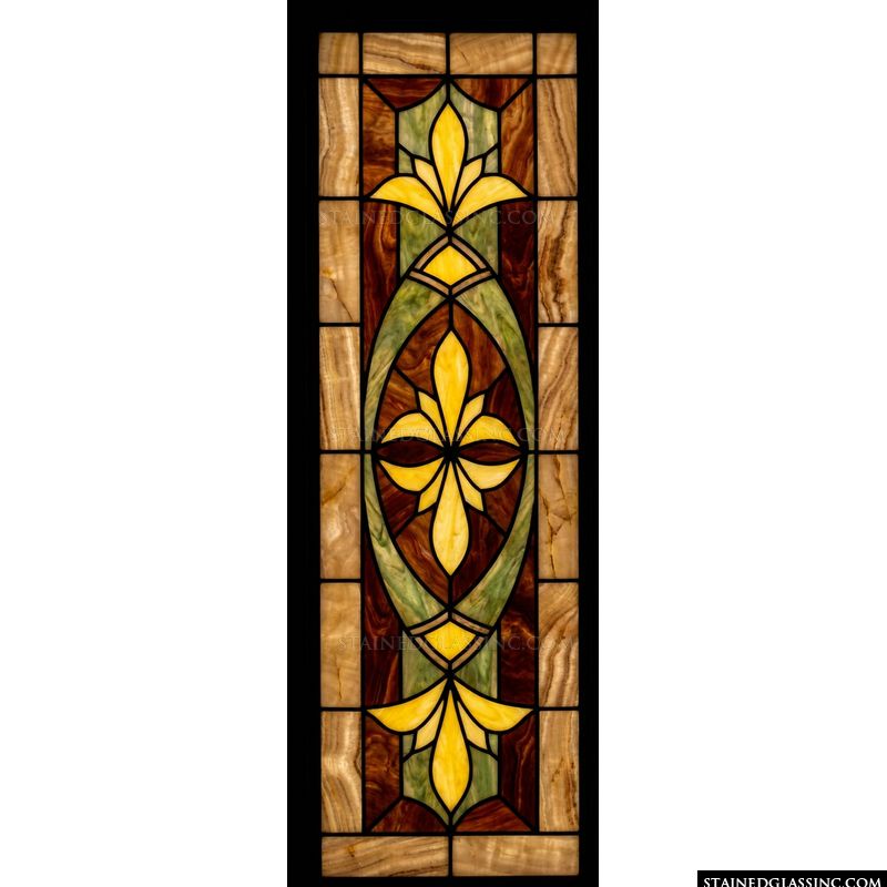 Fleur-de-Lis in Amber and Sage