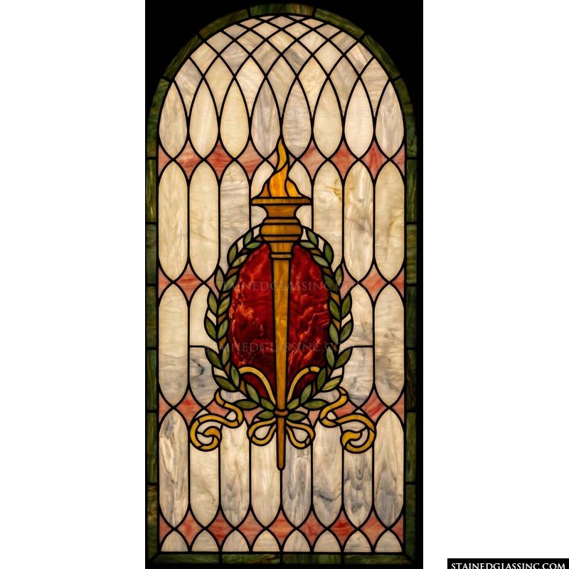 Lit Torch with Laurel Wreath