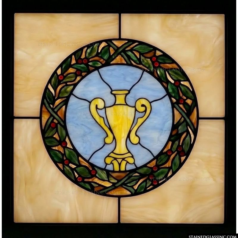 Golden Chalice in Laurel Wreath