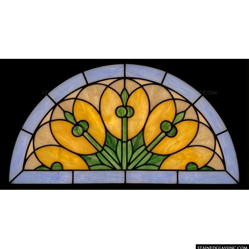 Golden Floral Fan in Arch