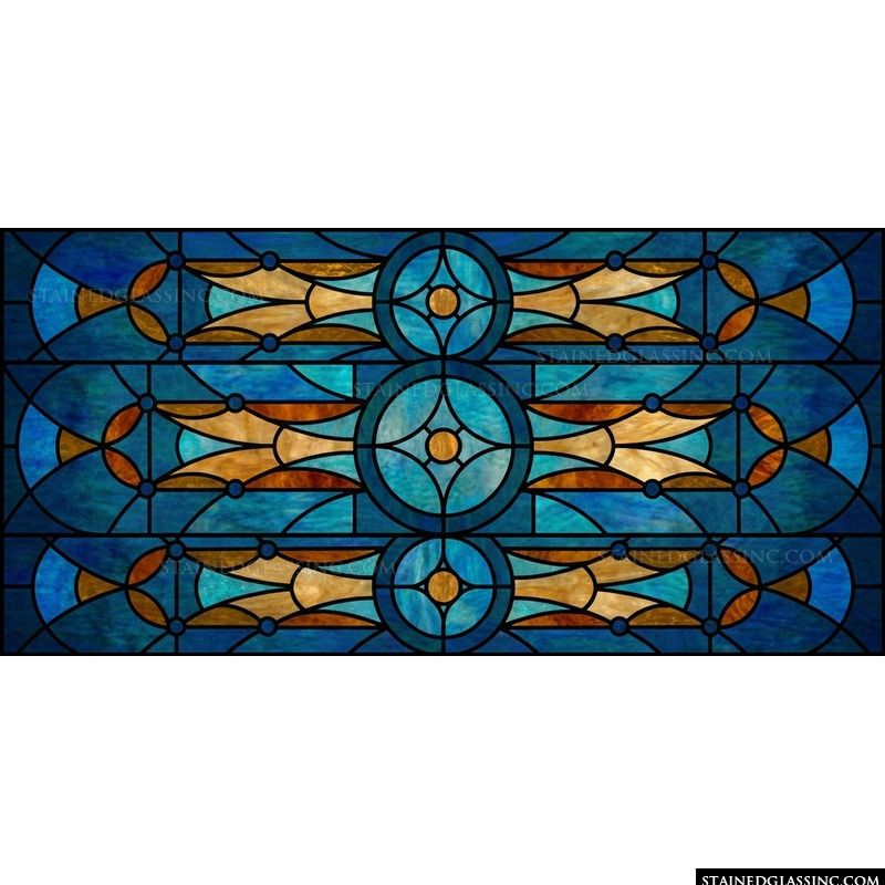 Geometric Circles in Cobalt and Amber