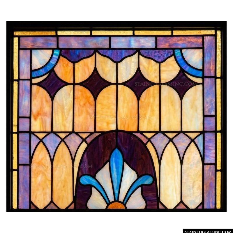 Amber and Violet Floral Motif