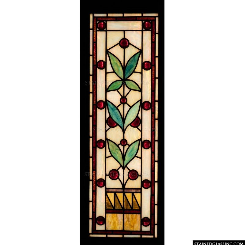 Floral Trellis in Amber and Verdant Green