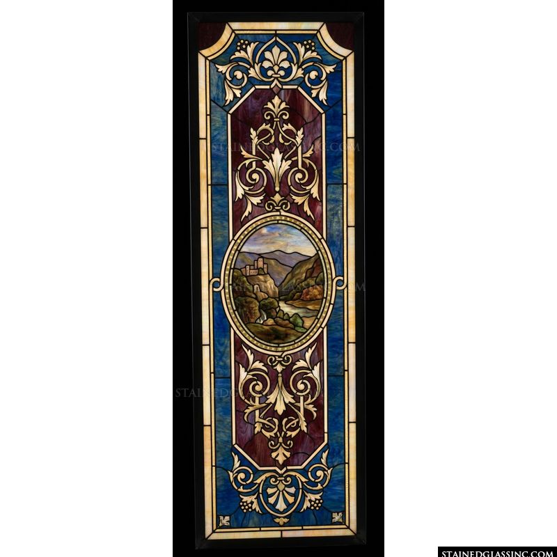 Mountain Castle Landscape Medallion