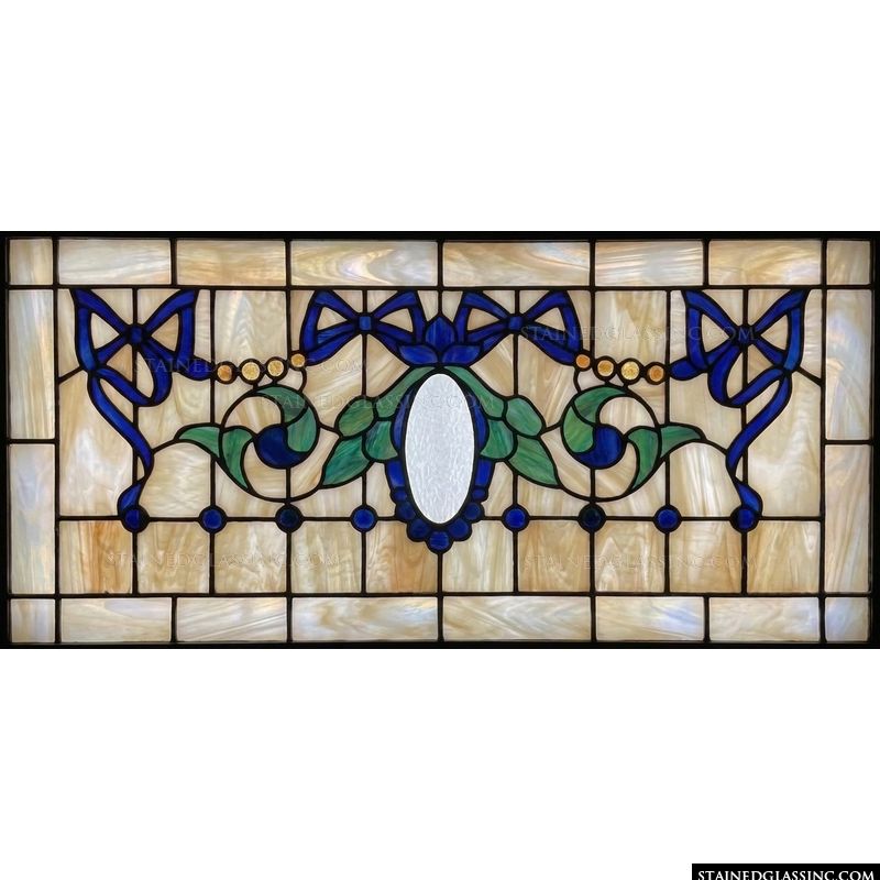 Cobalt Ribbon and Oval Medallion