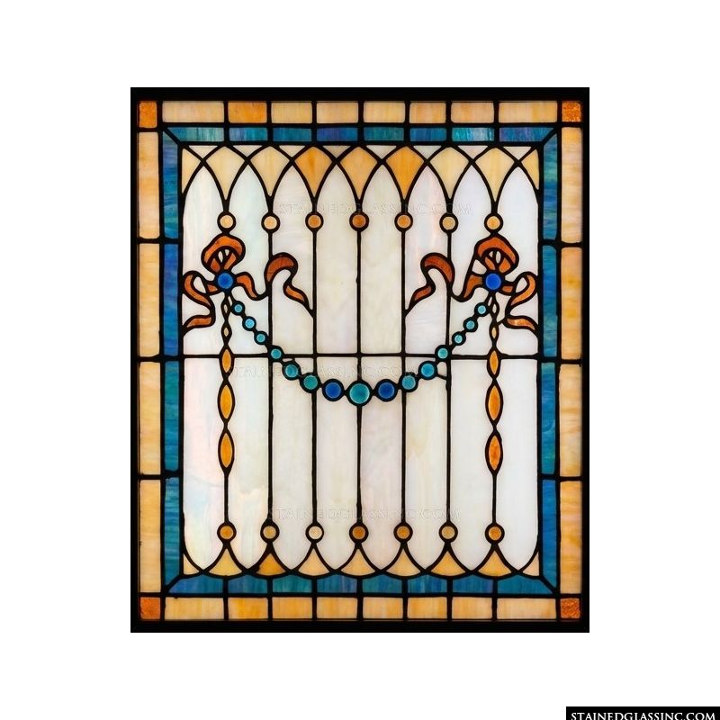 Gilded Ribbon and Beaded Swag