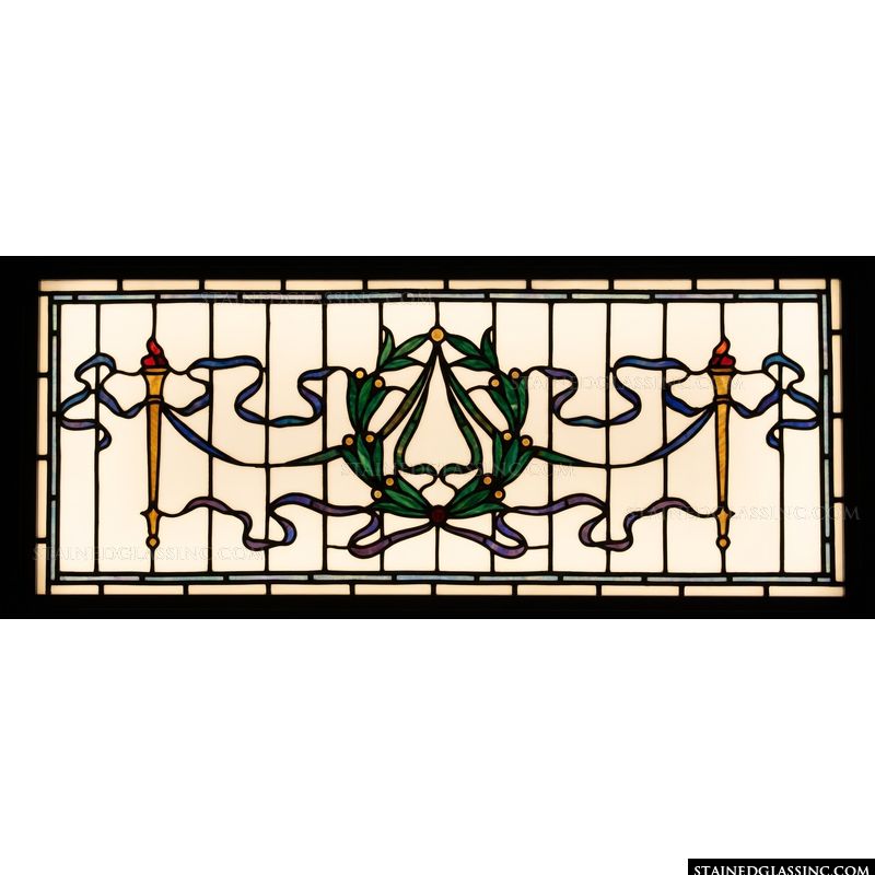 Torch and Laurel Wreath Transom