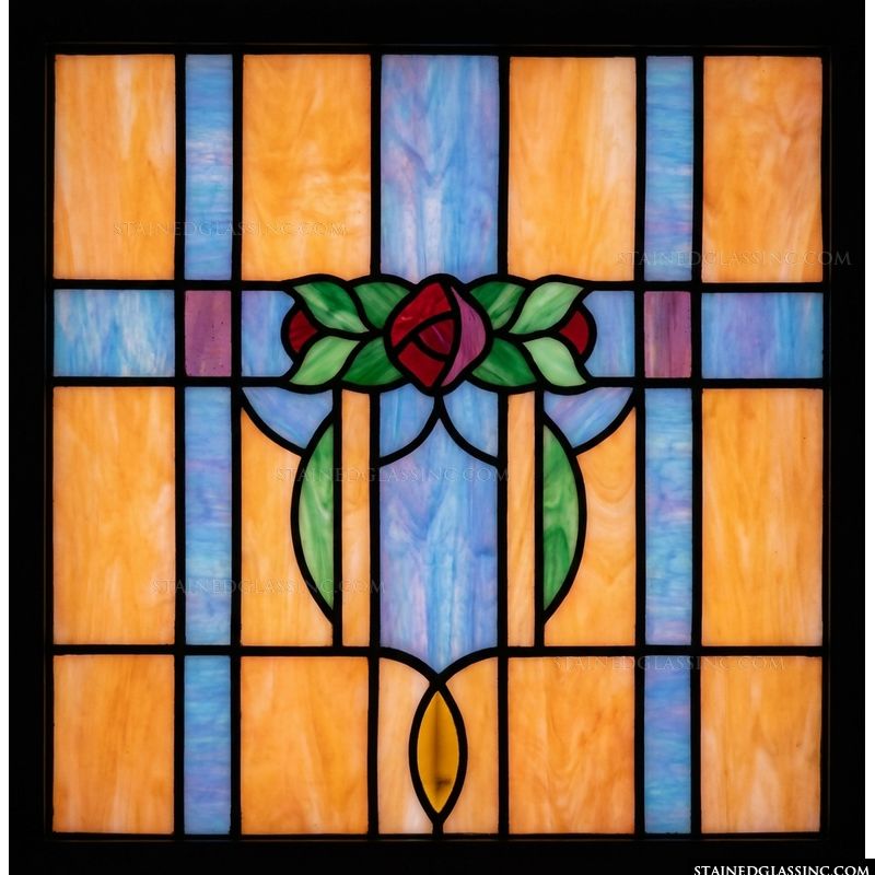 Rose Bloom in Amber and Azure