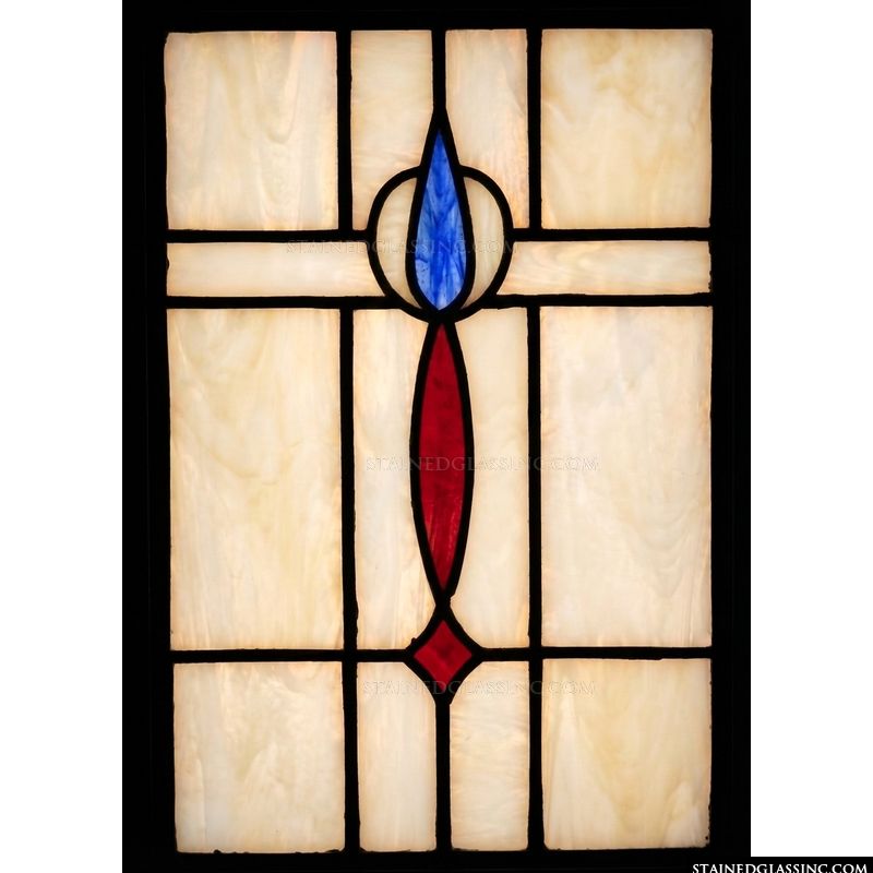 Abstract  in Cream, Blue, and Crimson