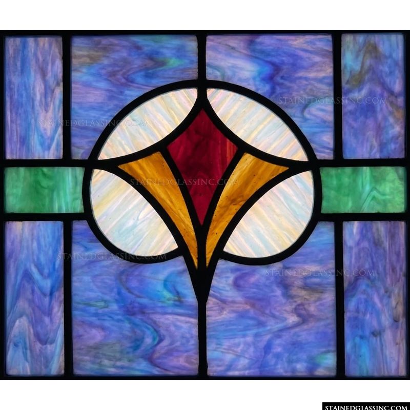 Abstract Geometric Emblem in Cobalt and Gold