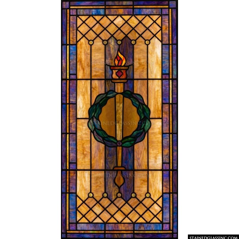 Torch of Enlightenment with Laurel Wreath