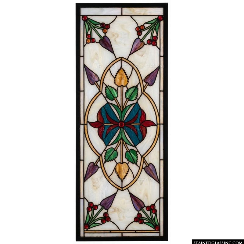 Art Nouveau Floral Medallion in Jewel Tones