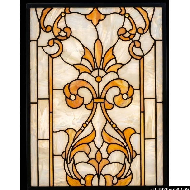 Amber Scrollwork and Fleur-de-Lis